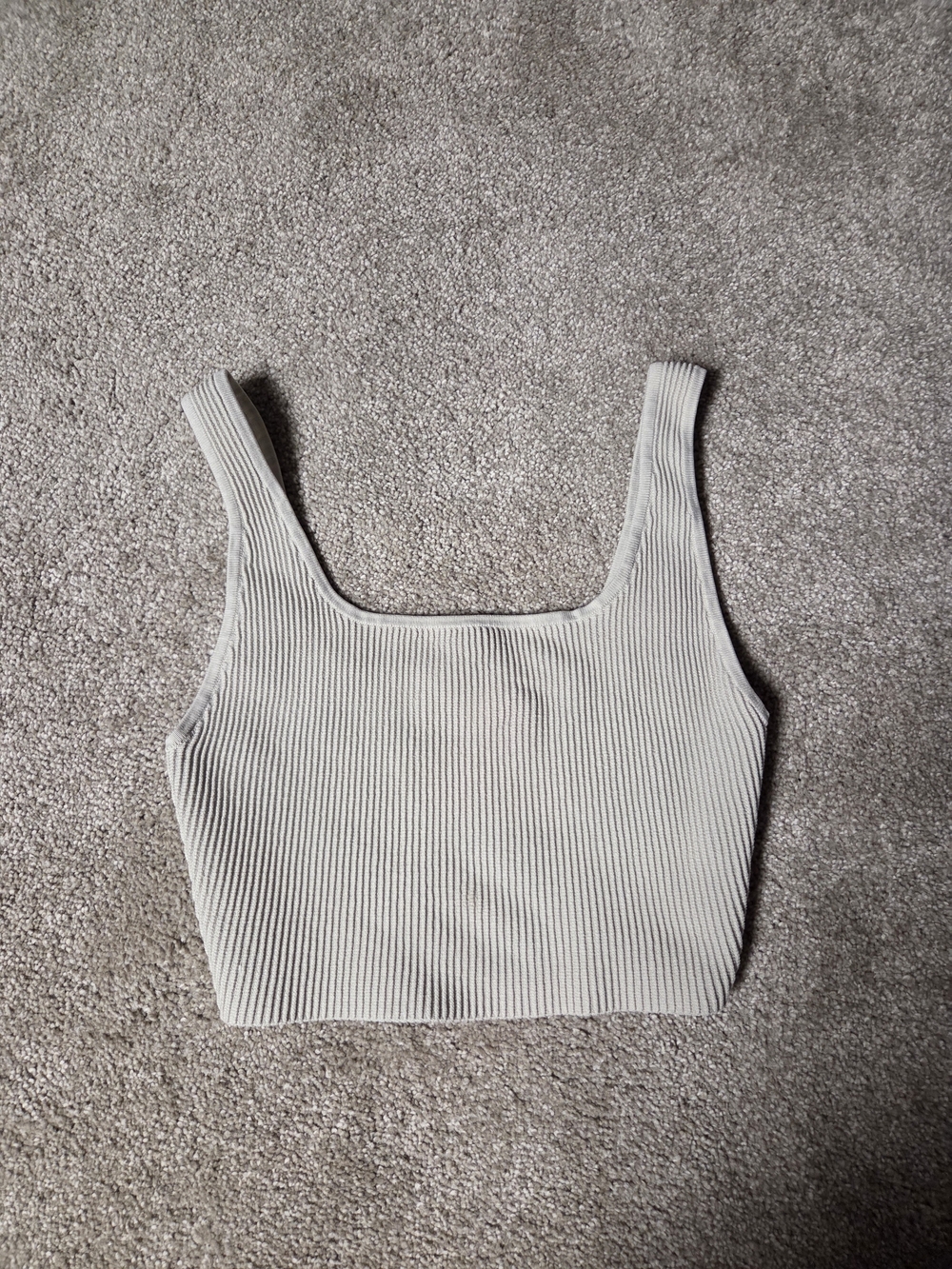 Babaton Sculpt Knit Square Neck Cropped Top - Cream/Bone